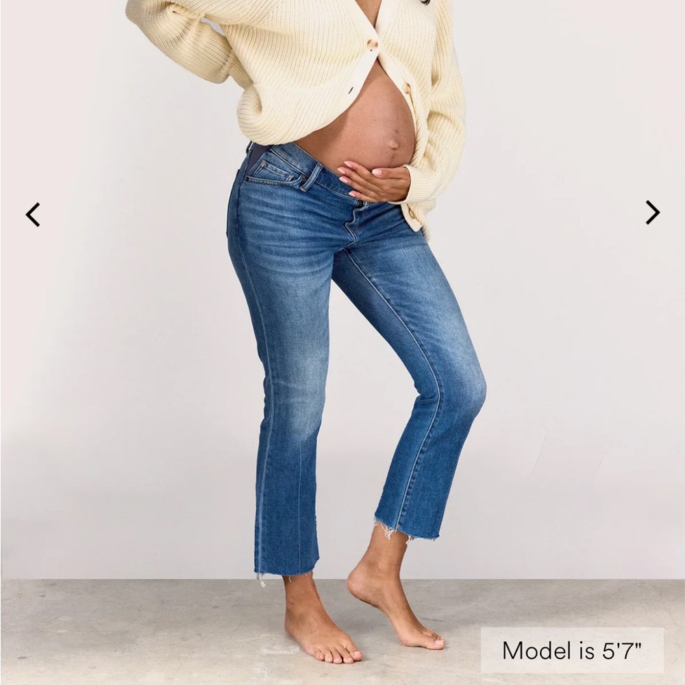 Hatch Crop Maternity Jeans size 30 raw hem / below the bump / stretchy